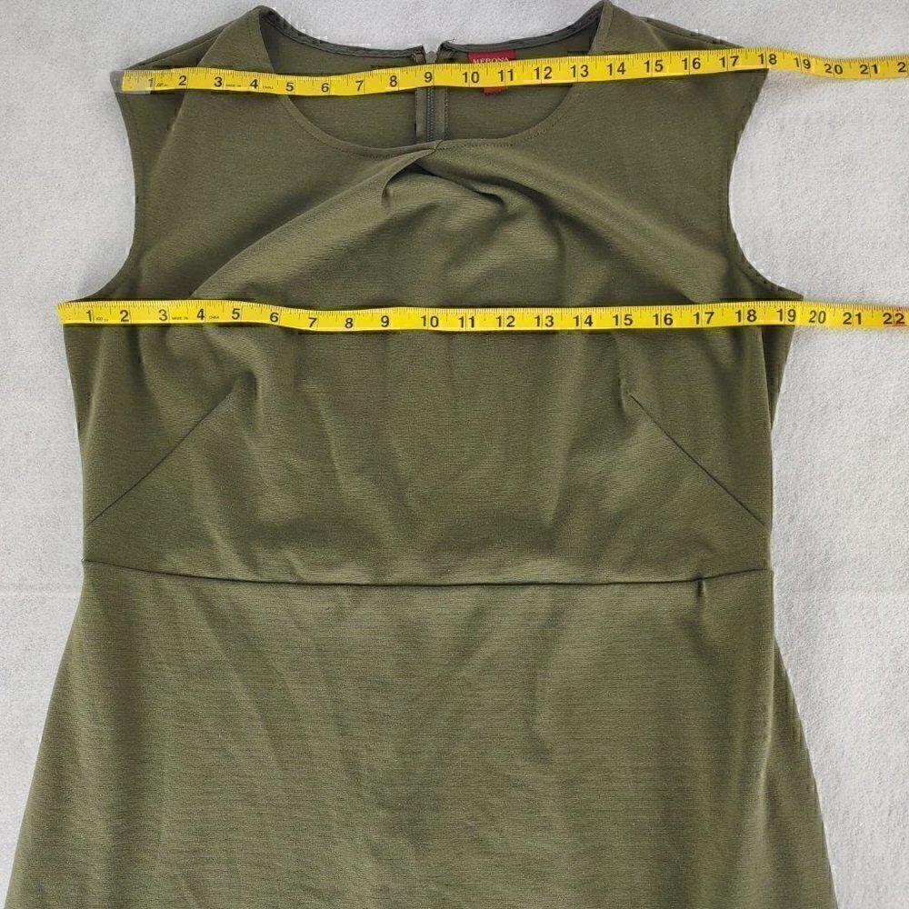 Merona Women's Olive Green Sleeveless, Zipper in Back Dress Size Large - Picture 7 of 11